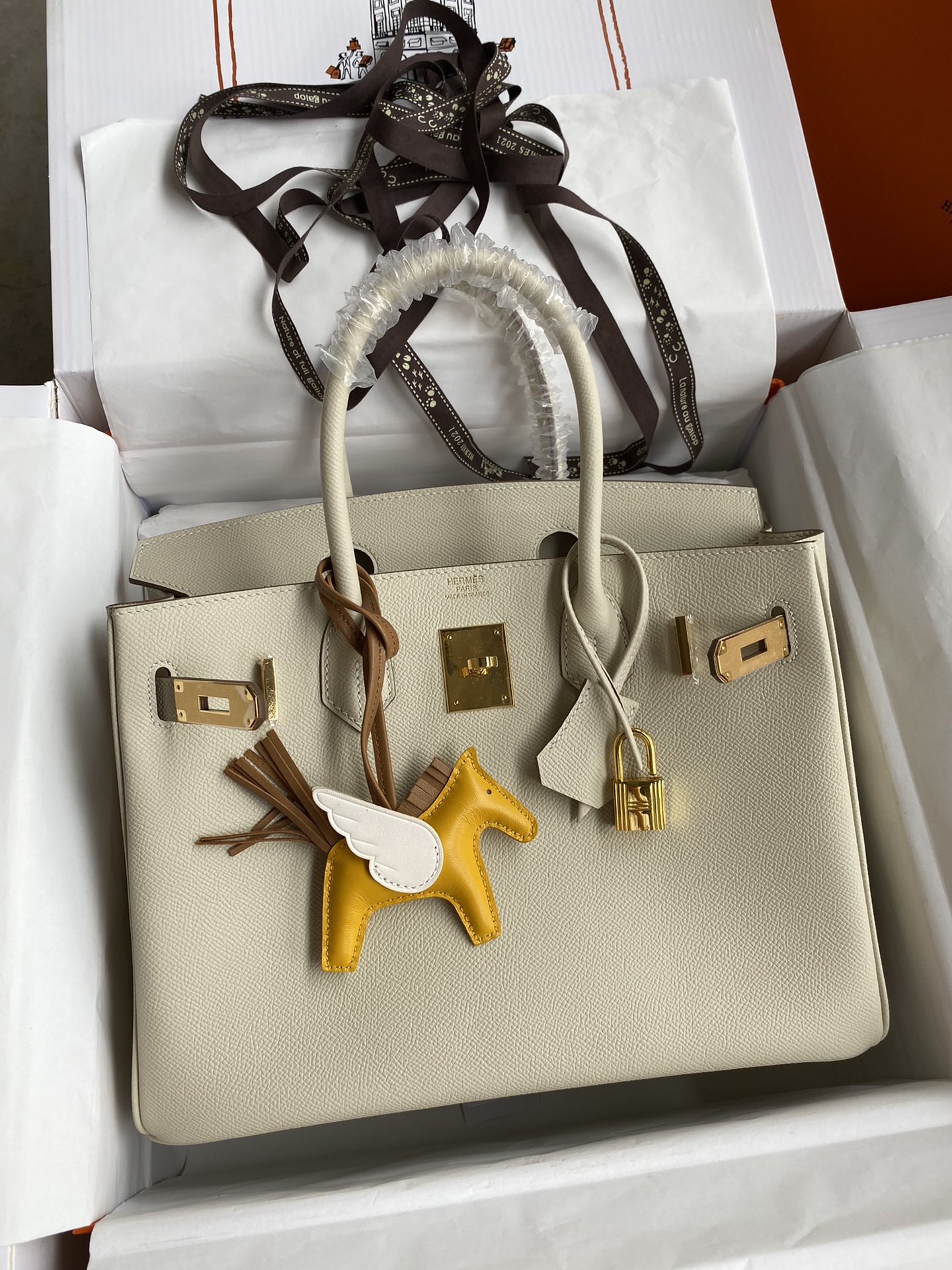 Hermes Birkin 35CM Epsom Leather Handbag Cream White